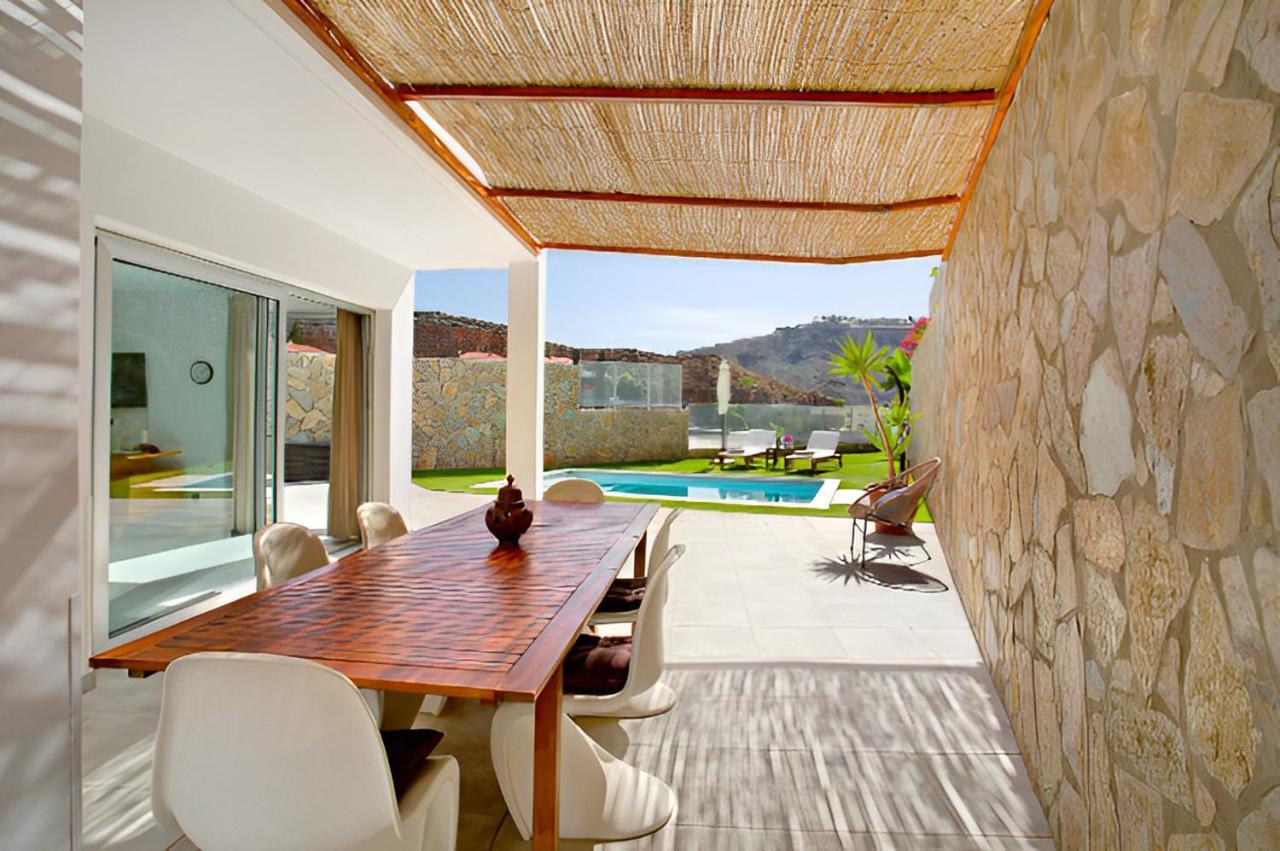 Dream Villa With Heated Pool, Rooftop & Ocean Views Mogán Extérieur photo