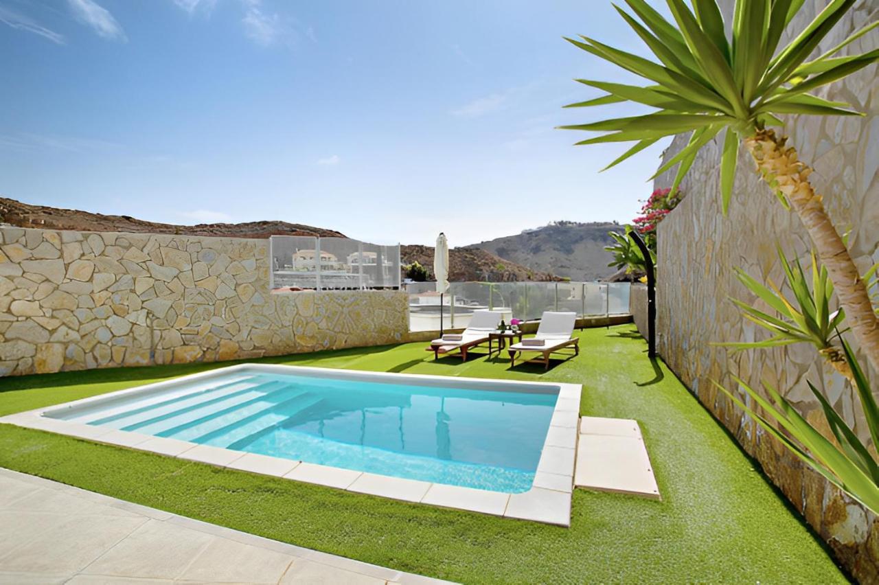 Dream Villa With Heated Pool, Rooftop & Ocean Views Mogán Extérieur photo