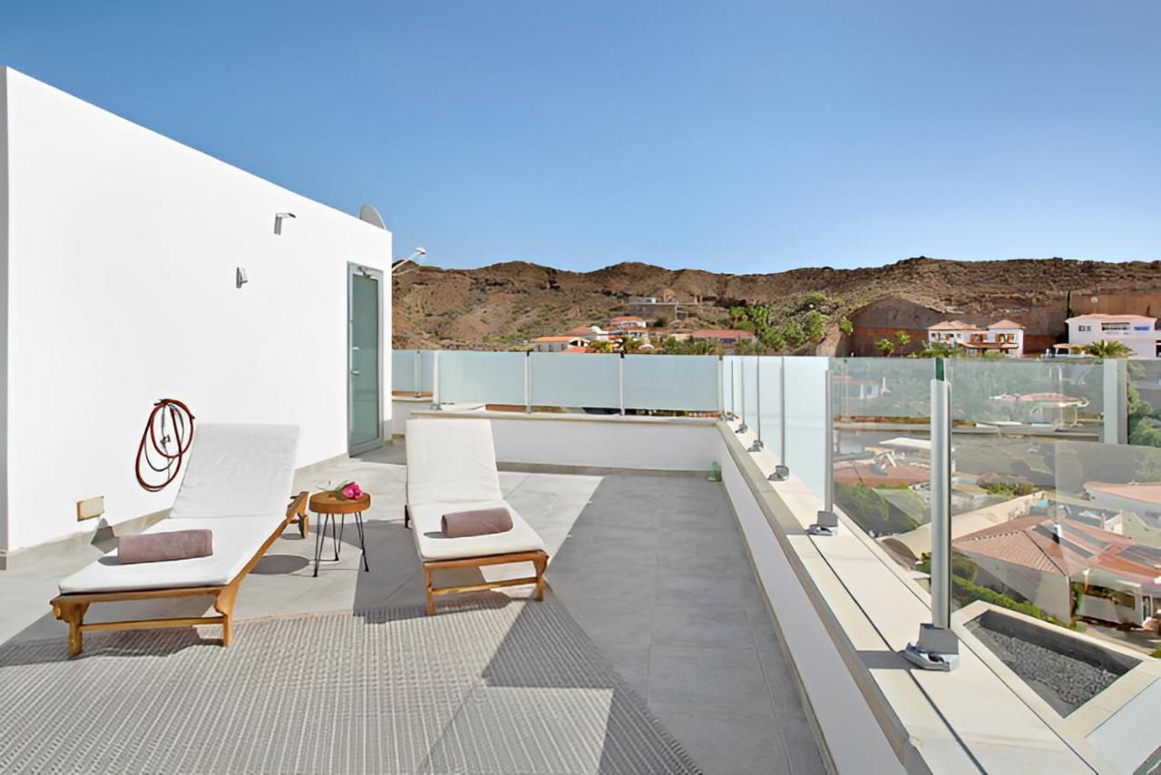 Dream Villa With Heated Pool, Rooftop & Ocean Views Mogán Extérieur photo