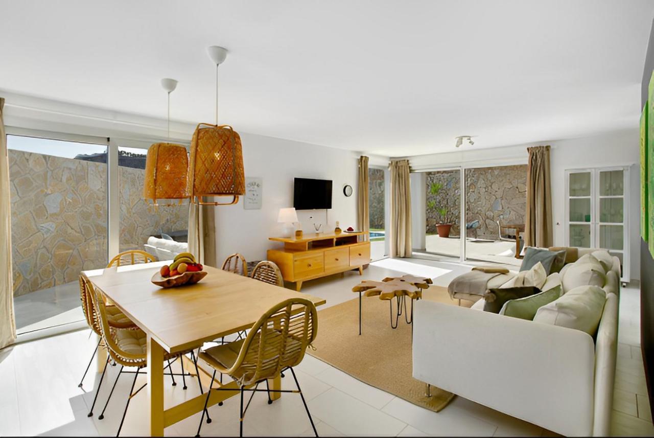 Dream Villa With Heated Pool, Rooftop & Ocean Views Mogán Extérieur photo
