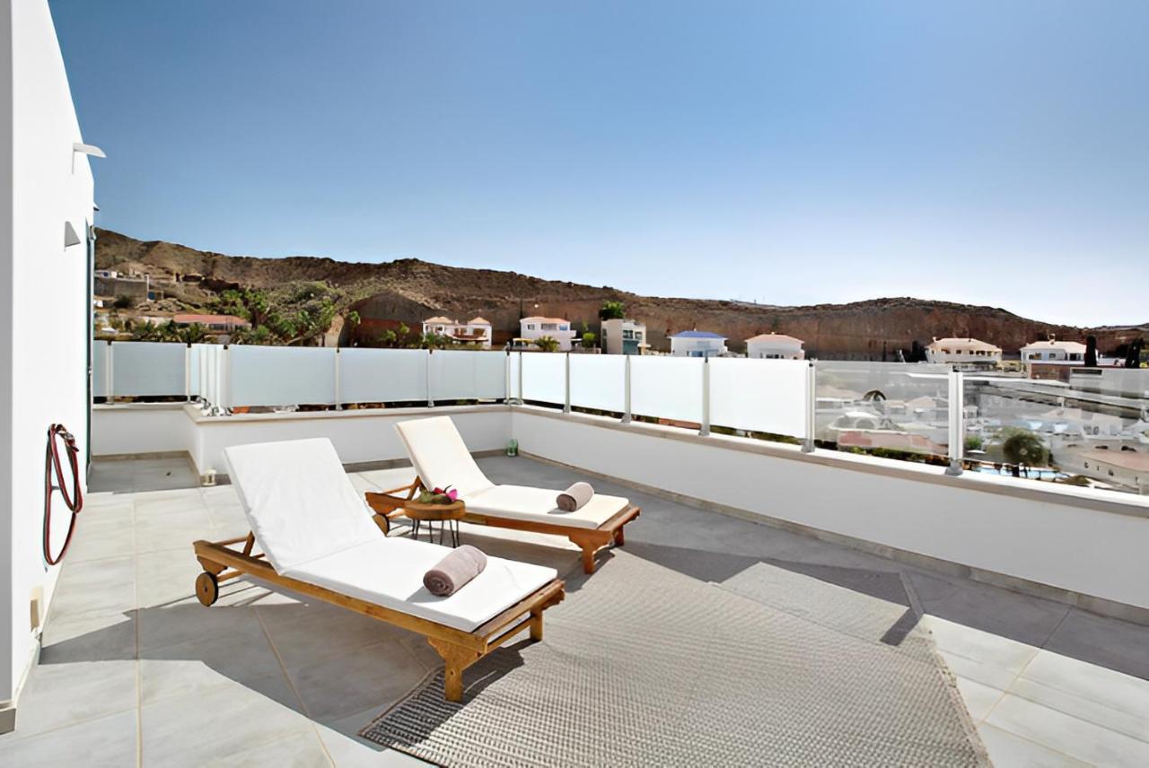 Dream Villa With Heated Pool, Rooftop & Ocean Views Mogán Extérieur photo