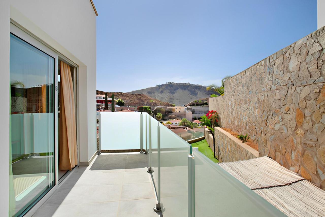 Dream Villa With Heated Pool, Rooftop & Ocean Views Mogán Extérieur photo